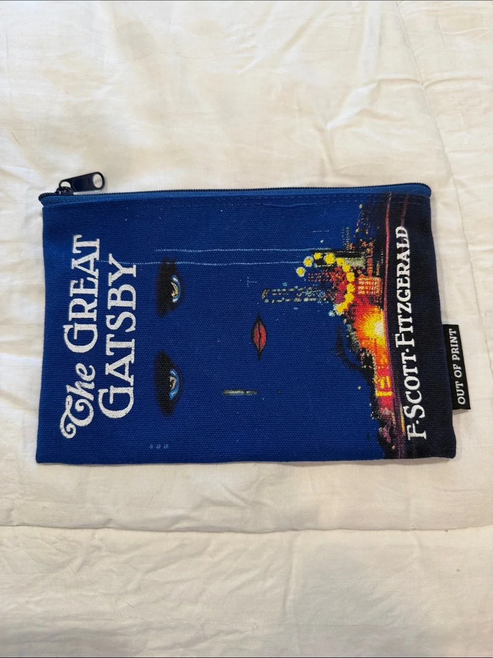 The Great Gatsby Blue Canvas Zipper Pouch